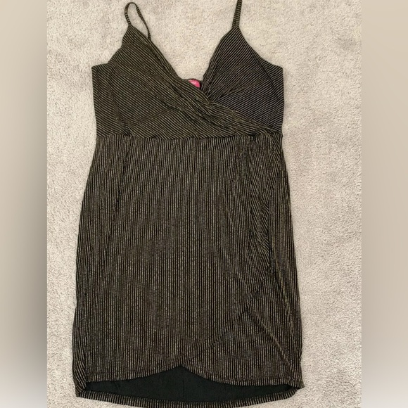 Mia Rose By Block Gold Black Pin Stripe Party Dress Women’s Plus‎ size 3X - Picture 1 of 4